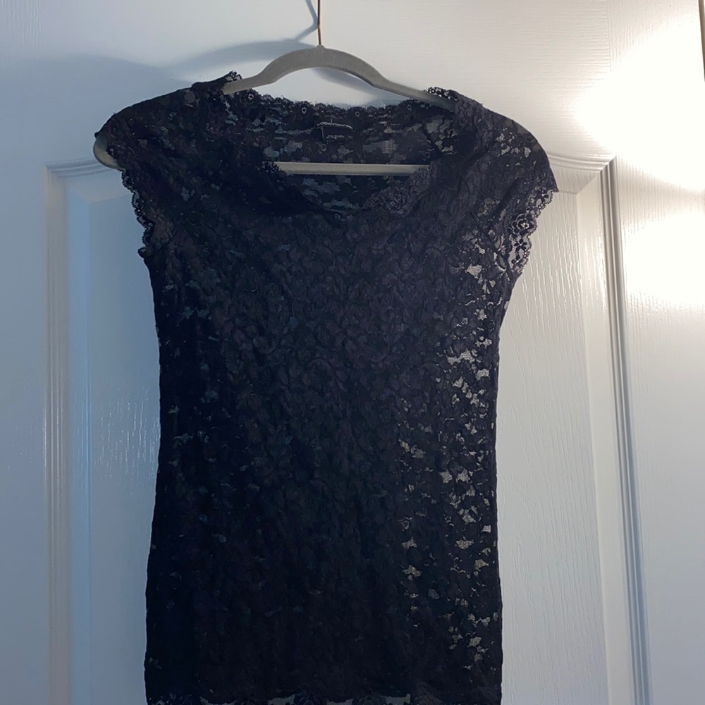 Sexy Black Lace see through Top!!